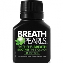 【融化不赔】【澳洲直邮】 breath pearls 本草口气清新胶囊去口臭 口气清新丸 50粒