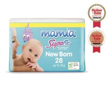 【超市代购】mamia 超舒适透气双层新生婴儿纸尿片28片装