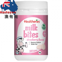 【澳洲直邮】Healtheries 贺寿利儿童休闲零食香浓高钙奶片 草莓味50粒