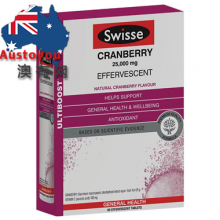 【澳洲直邮】 Swisse 蔓越莓泡腾片 60片高浓度维生素C