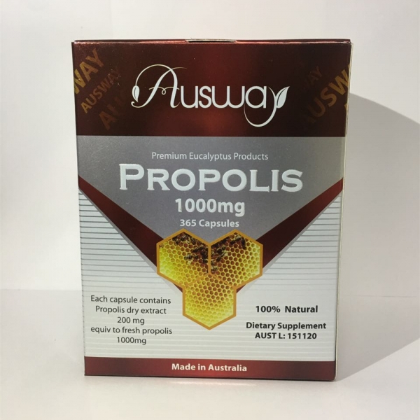 【融化不赔】【澳洲直邮】 Ausway 蜂胶胶囊 1000mg 365粒 二代产品