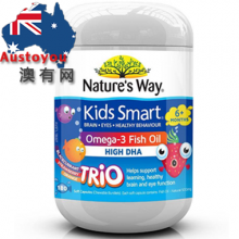 【融化不赔】【澳洲直邮】Nature‘s Way 佳思敏 儿童三色鱼油 180粒 3种口味【群里下单！！买2瓶 送 QV小黄鸭1瓶】（跨境运输遇高温天气可能会出产品融化现象，建议加够锡纸包装，否则若出现融化现象快递公司不予理赔 ）