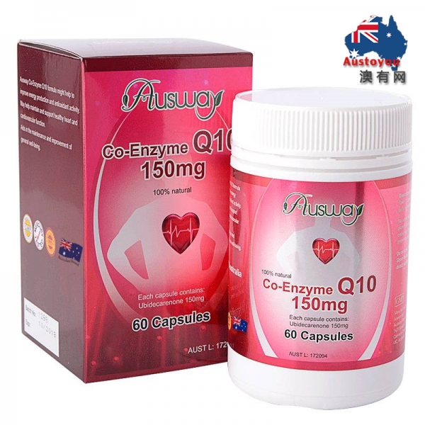【融化不赔】【澳洲直邮】Ausway辅酶Q10 150mg 60粒 抗氧化护心脑