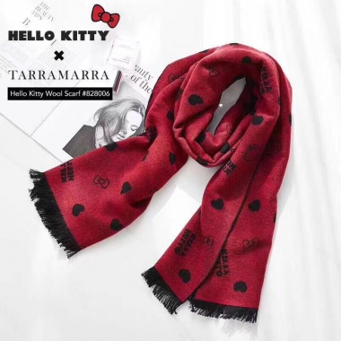 【澳洲直邮】TA*Hello Kitty Scarf No828006黑红/粉灰什么神仙卡通围巾 199包邮