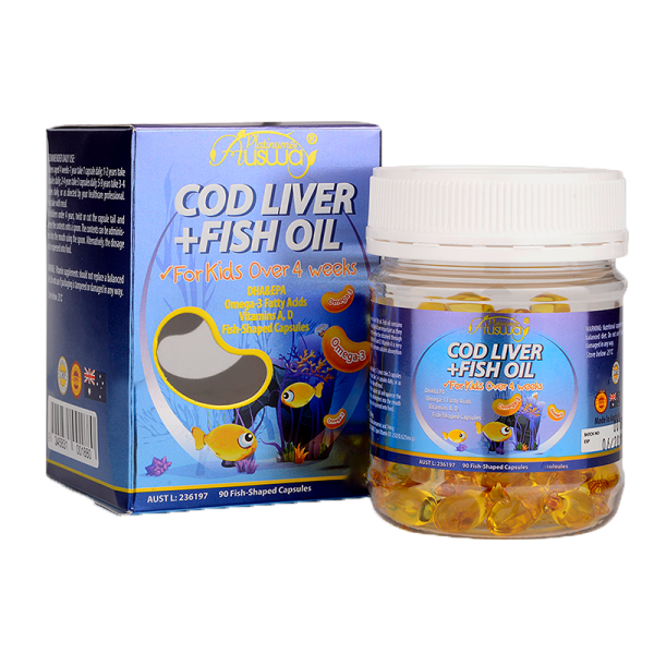 【澳洲直邮】Ausway婴幼儿童鳕鱼肝油富含DHA 提高宝宝智力90粒