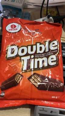 【超市代购】【超市代购】澳洲doubele time 巧克力夹心饼干 196g（9小包）