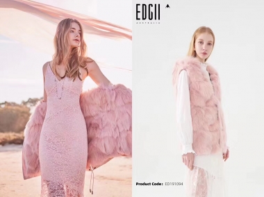 【国内发货】ED191094 皮草 粉壳+雾霾粉狐狸毛