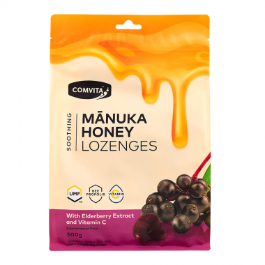 【澳洲直邮】Comvita 康维他 麦卢卡蜂蜜糖（黑接骨木+VC） 500g